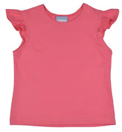 Angel Sleeve Solid T-Shirt - Hot Pink