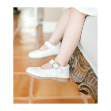 Load image into Gallery viewer, Chloe Scalloped Leather Mary Jane - White
