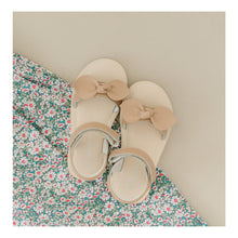 Load image into Gallery viewer, Leigh Bow Sandal w/ Velcro Closure - Latte

