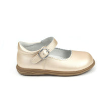 Load image into Gallery viewer, Classic Scalloped Leather Mary Jane - Champagne
