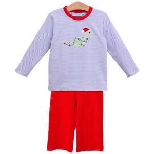 Christmas Dinosaur 2 pc Pants Set -Size 6 & 12M only