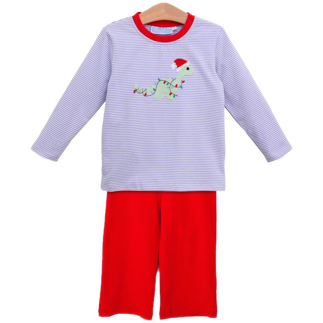 Christmas Dinosaur 2 pc Pants Set -Size 6 & 12M only
