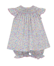 Load image into Gallery viewer, Colorful Floral Print Smocked Bloomer Set
