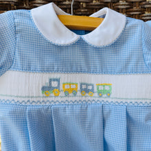 Load image into Gallery viewer, Smocked Train Boy's Bubble
