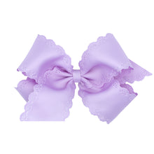 Load image into Gallery viewer, Grosgrain  Hair Bow Floral Eyelet Embossed Edge - Small King
