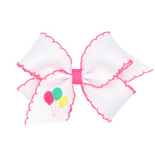 Load image into Gallery viewer, Birthday Girl Hair Bow - Moonstich Edge w/ Embroidered Motif
