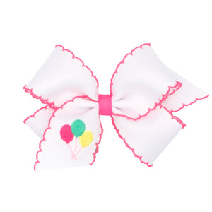 Birthday Moonstitch Embroidered Hair Bow - Assort.