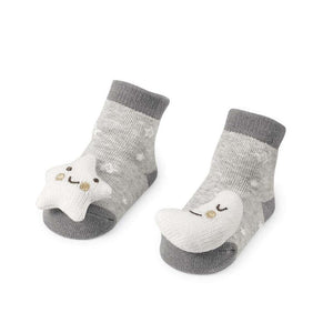 Moon and Star Toe Rattle Socks