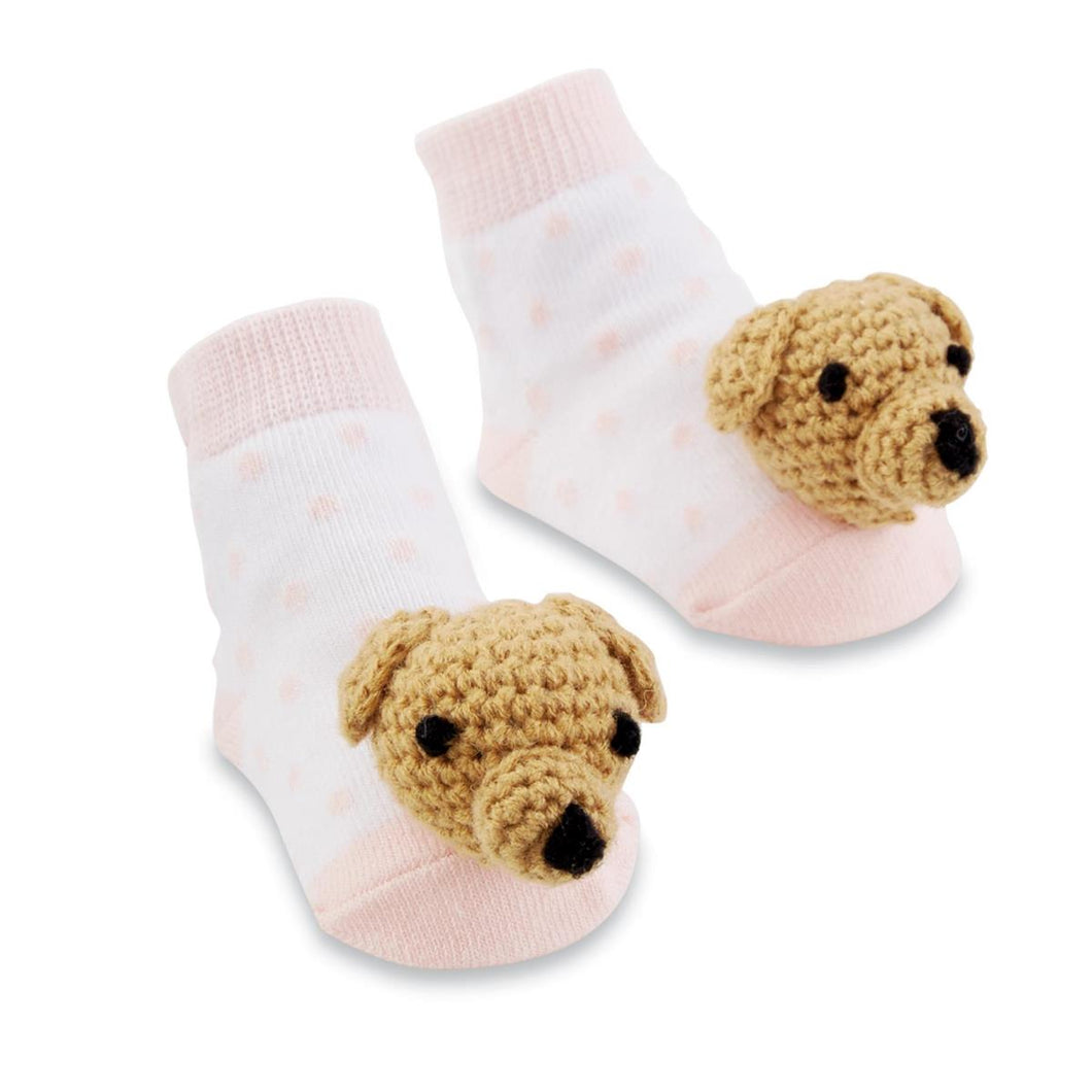 Pink Dog Toe Rattle Socks