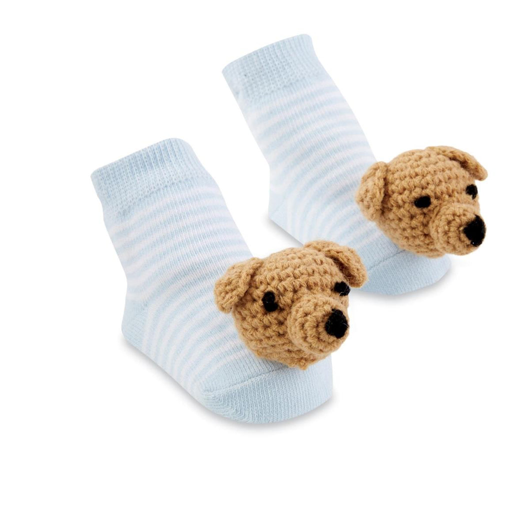 Baby Teddy Bear Rattle Socks