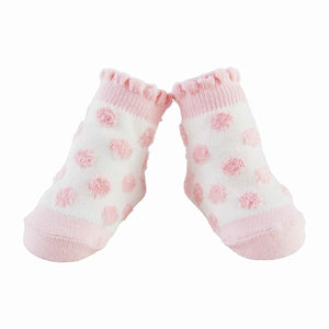 Pink Chenille Dot Socks