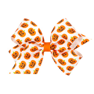 Halloween Print Grosgrain Bow - Medium