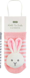 Bunny Rattle Toe Sock Size 0-12 months