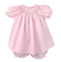 Load image into Gallery viewer, Pink Bishop Zig-Zag Smocked Dress
