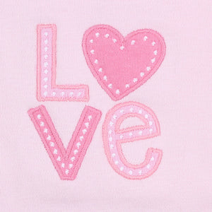 Love Applique Pink Playsuit