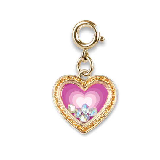 Gold Heart Shaker Charm