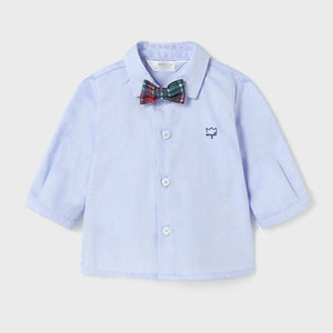 Blue Oxford L/S Shirt & Plaid Bowtie