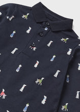 Load image into Gallery viewer, L/S Navy Polo - Dogs
