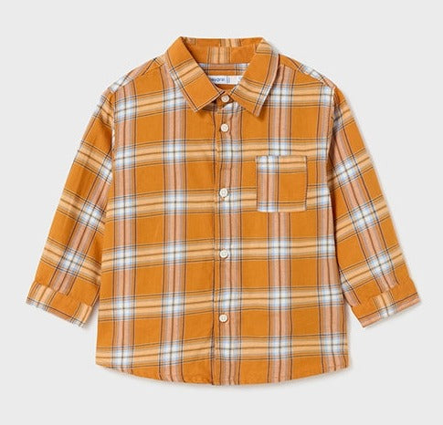 L/S Orange Checked Shirt