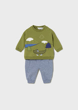 Load image into Gallery viewer, Infant Boy&#39;s Knit Track Pant Set - Alligator Applique
