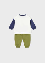 Load image into Gallery viewer, Infant Boy&#39;s Knit Track Pant Set - Lion Applique
