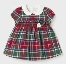 Load image into Gallery viewer, Holiday Plaid Smocked Dress for Infant Girl

