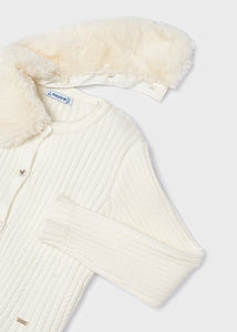 Faux Fur Collar Cardigan