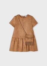 Load image into Gallery viewer, Faux Suede Dress w/ Fringed Purse Size 3T only
