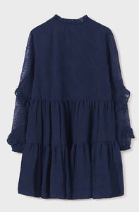 Tween Girl's Navy Chiffon Dress