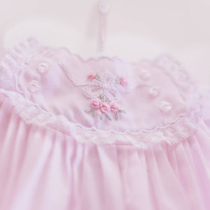 Feltman Brother's Pink Embroidered Rose Dress w/ Lace