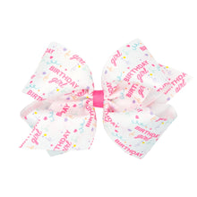 Load image into Gallery viewer, &quot;Birthday Girl&quot;  Printed Grosgrain Hair Bow
