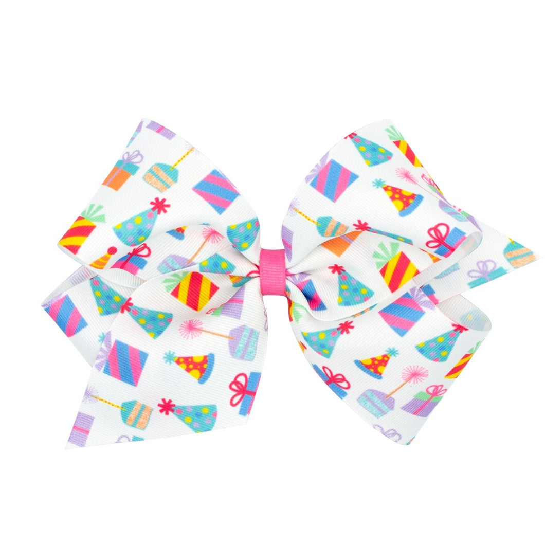 Colorful Birthday Themed Printed Hairbow