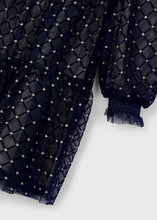 Load image into Gallery viewer, Navy Tulle Dress with Sparkle Glitter Accents Size 4 only
