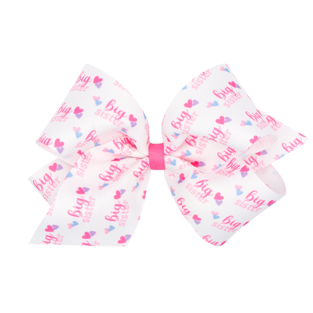 Big Sister Printed Grosgrain Hair Bow - King
