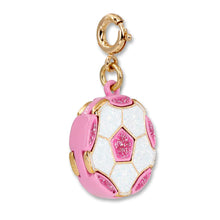 Load image into Gallery viewer, Gold Glitter Soccer Ball Charm
