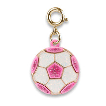 Load image into Gallery viewer, Gold Glitter Soccer Ball Charm
