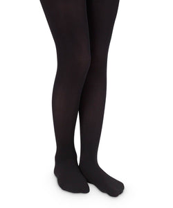 Girl's Microfiber Tights - Black