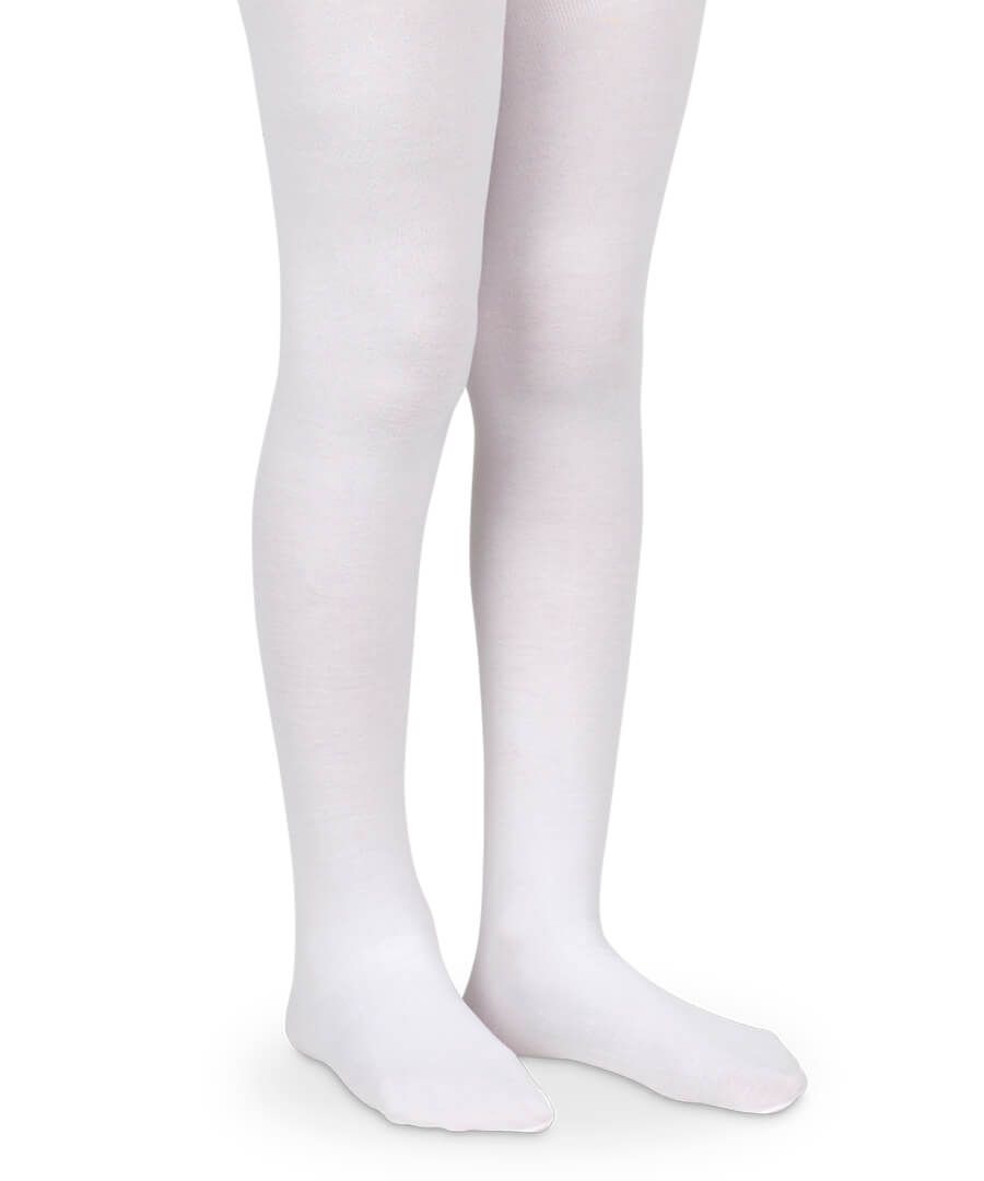 Girl's Microfiber Tights - White