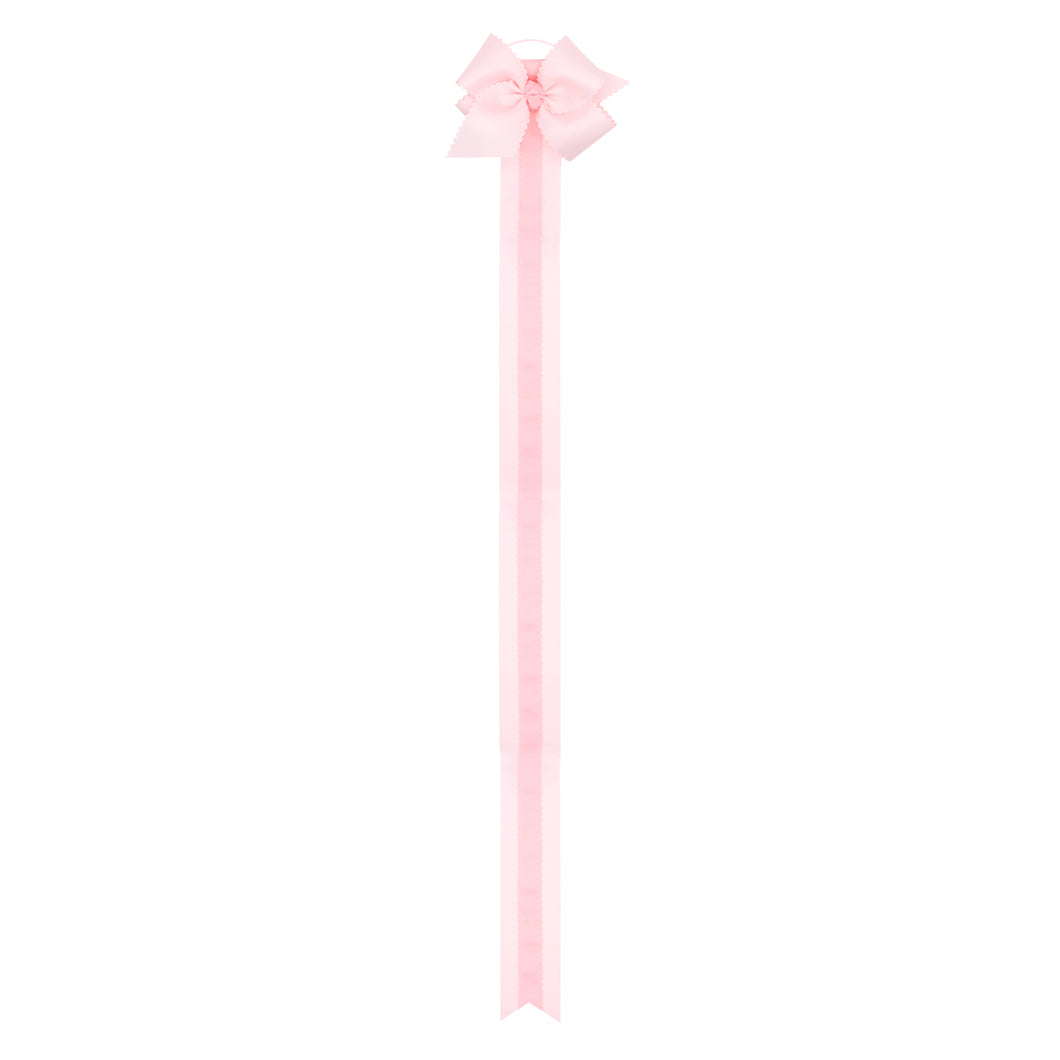 Scallop Edge Bow Holder  Powder & Light Pink