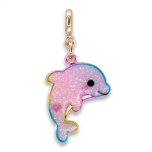 Load image into Gallery viewer, Gold Glitter Dolphin Charm
