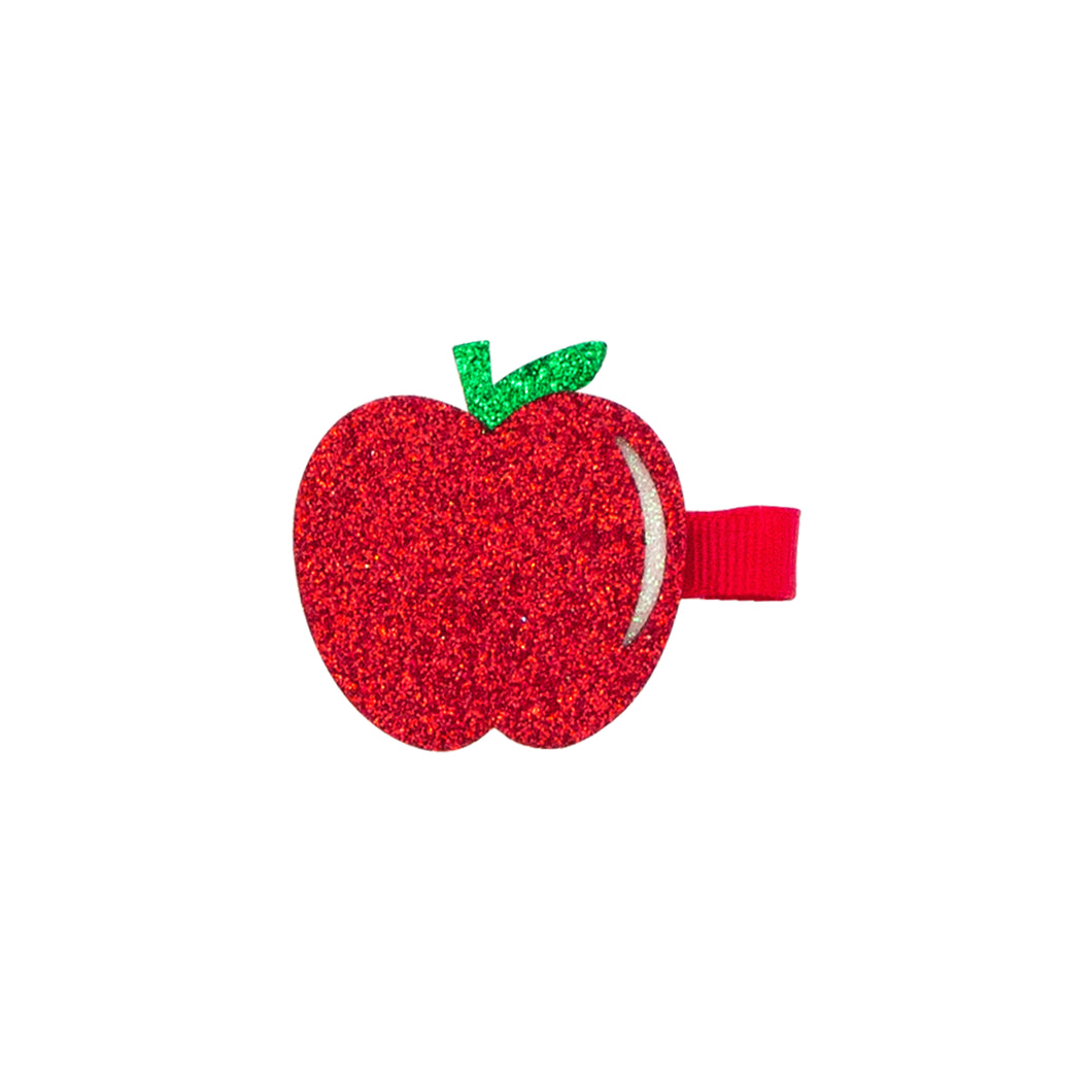 Layered Glitter Apple Hair Clip