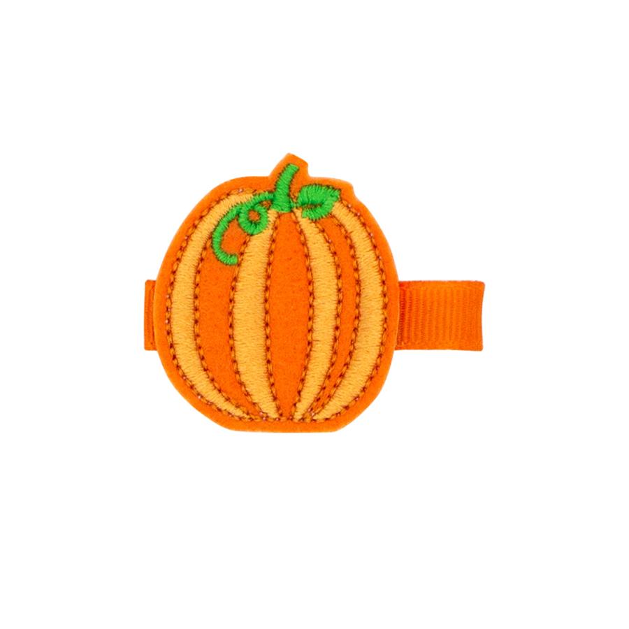 Felt Applique Hair Clip - Pumpkin