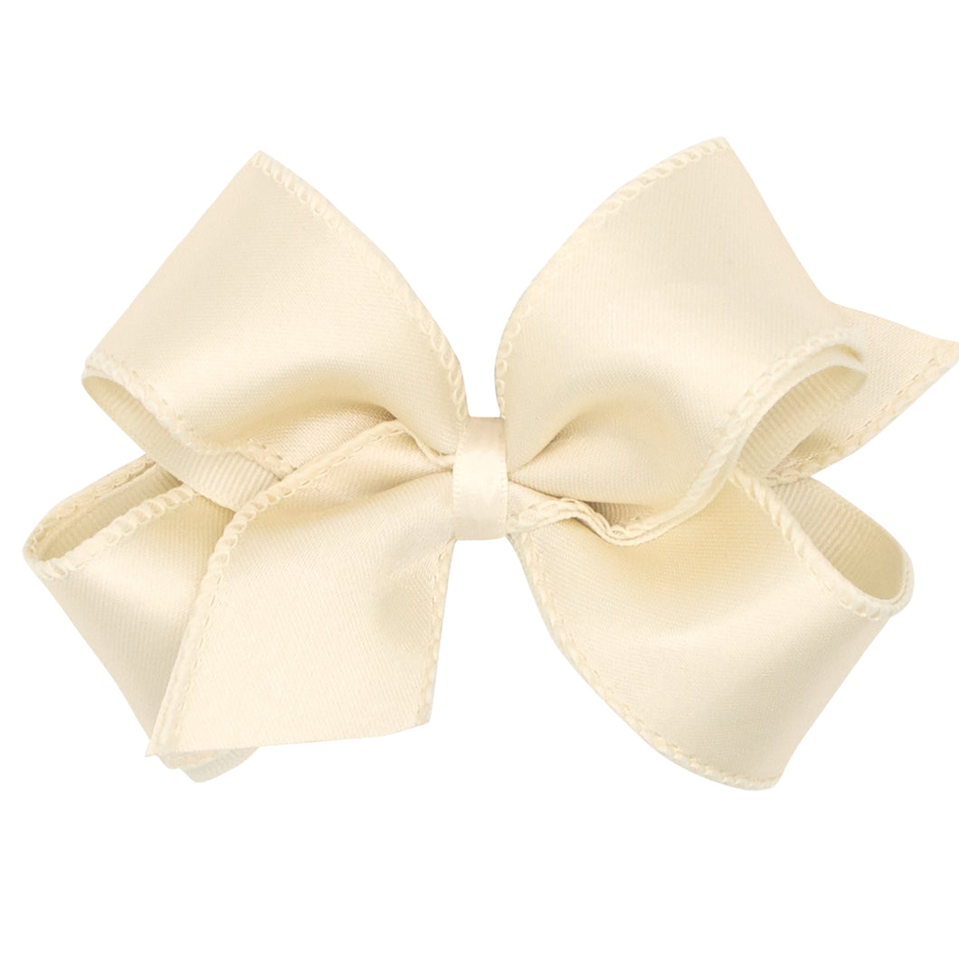 Jewel Toned Satin Overlay Bow = Medium