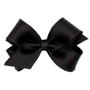 Jewel Toned Satin Overlay Bow = Medium