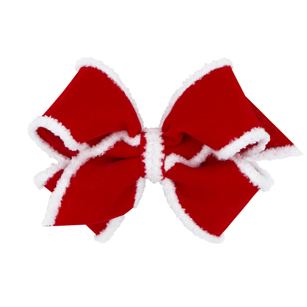 Velvet Bow Faux Fur Edge-Med