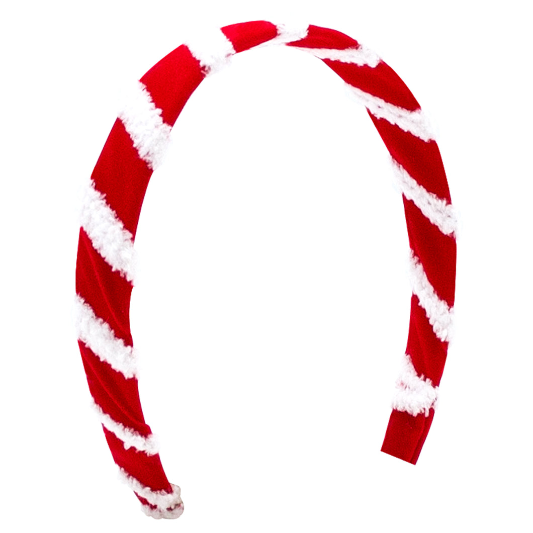 Faux Fur Edged Red Velvet Headband