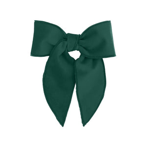 Medium Velvet Fabric Bow w/ Twisted Wrap & Whimsy Tails