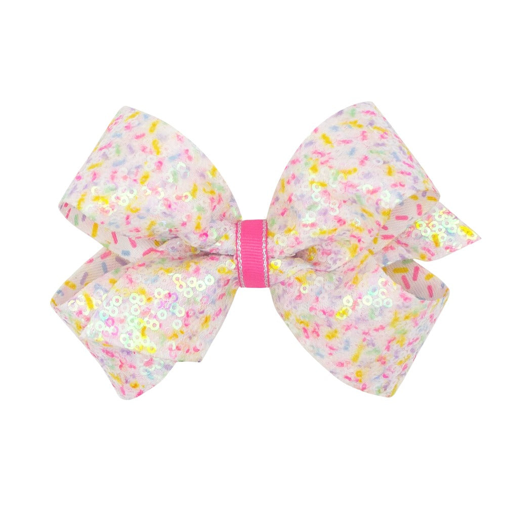 Sequined Confetti Print Hair Bow