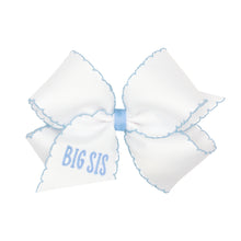 Load image into Gallery viewer, Big Sister Embroidered Bow in Light Pink or Blue

