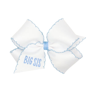 Big Sister Embroidered Bow in Light Pink or Blue